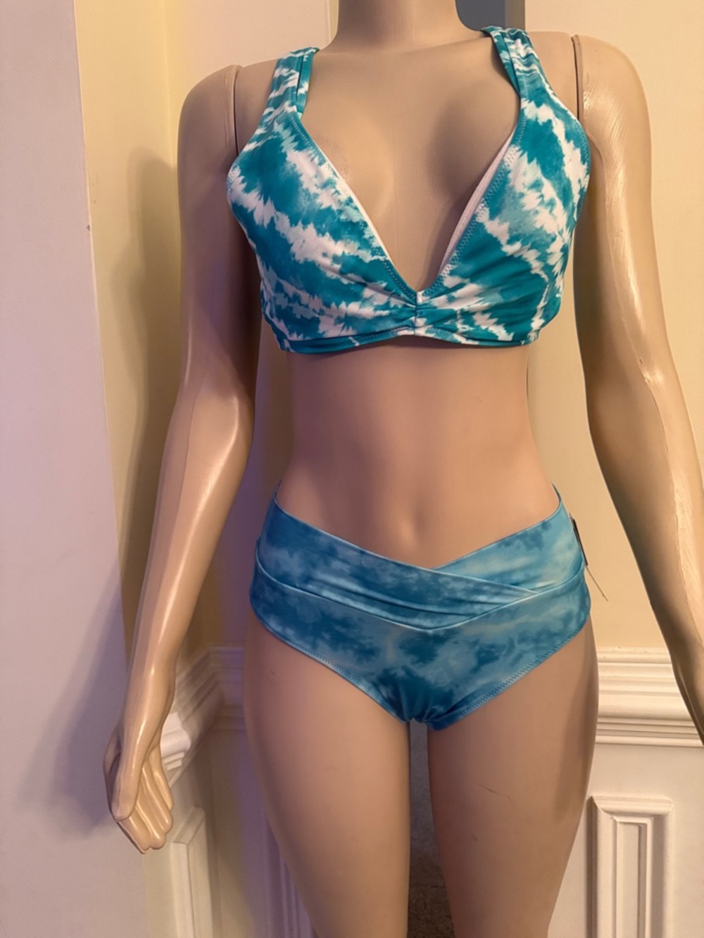 Turquoise Tie-Dye Two-Piece Bikini